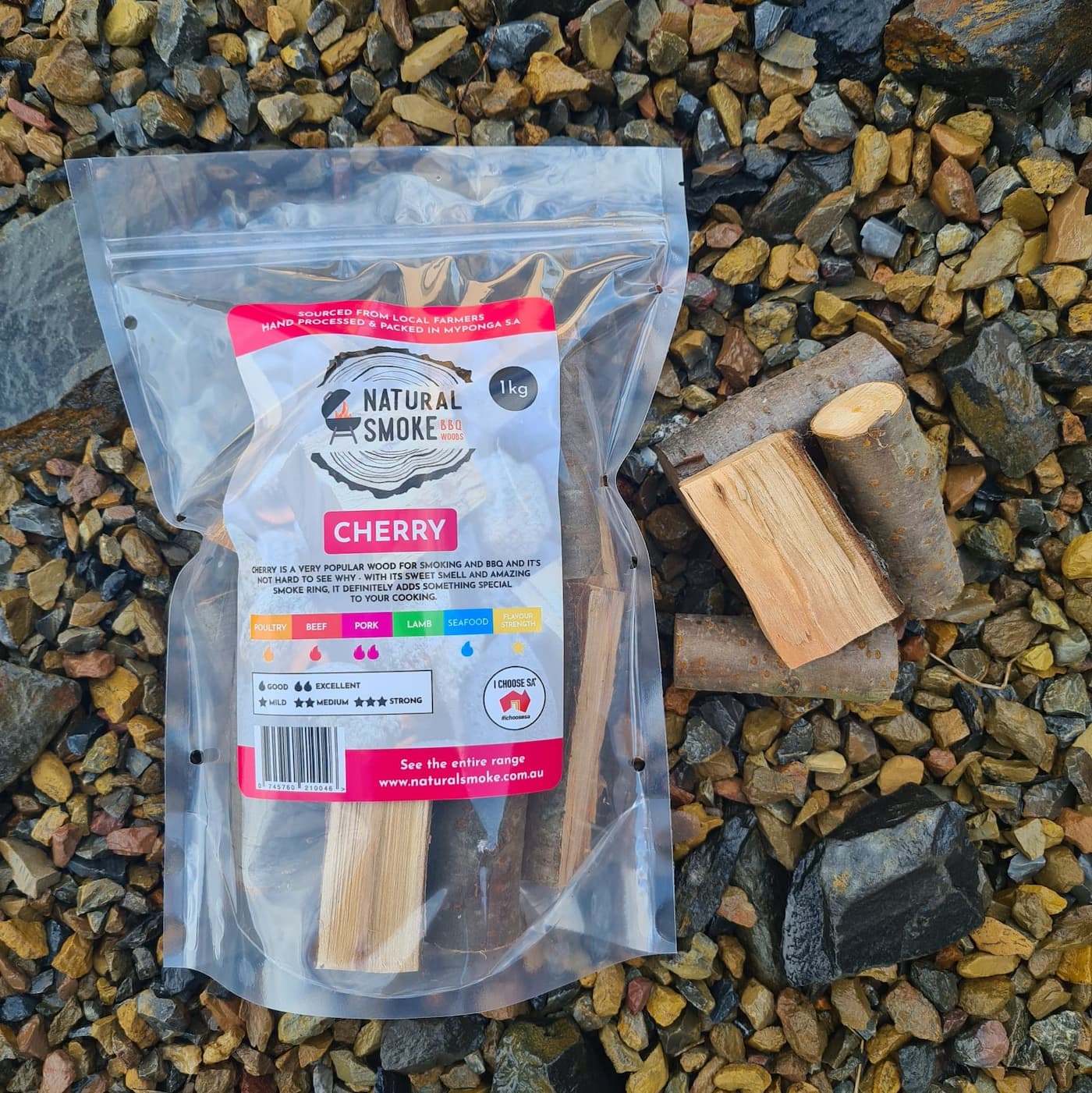 Natural Smoke Aussie Oak Wood Chunks 1kg