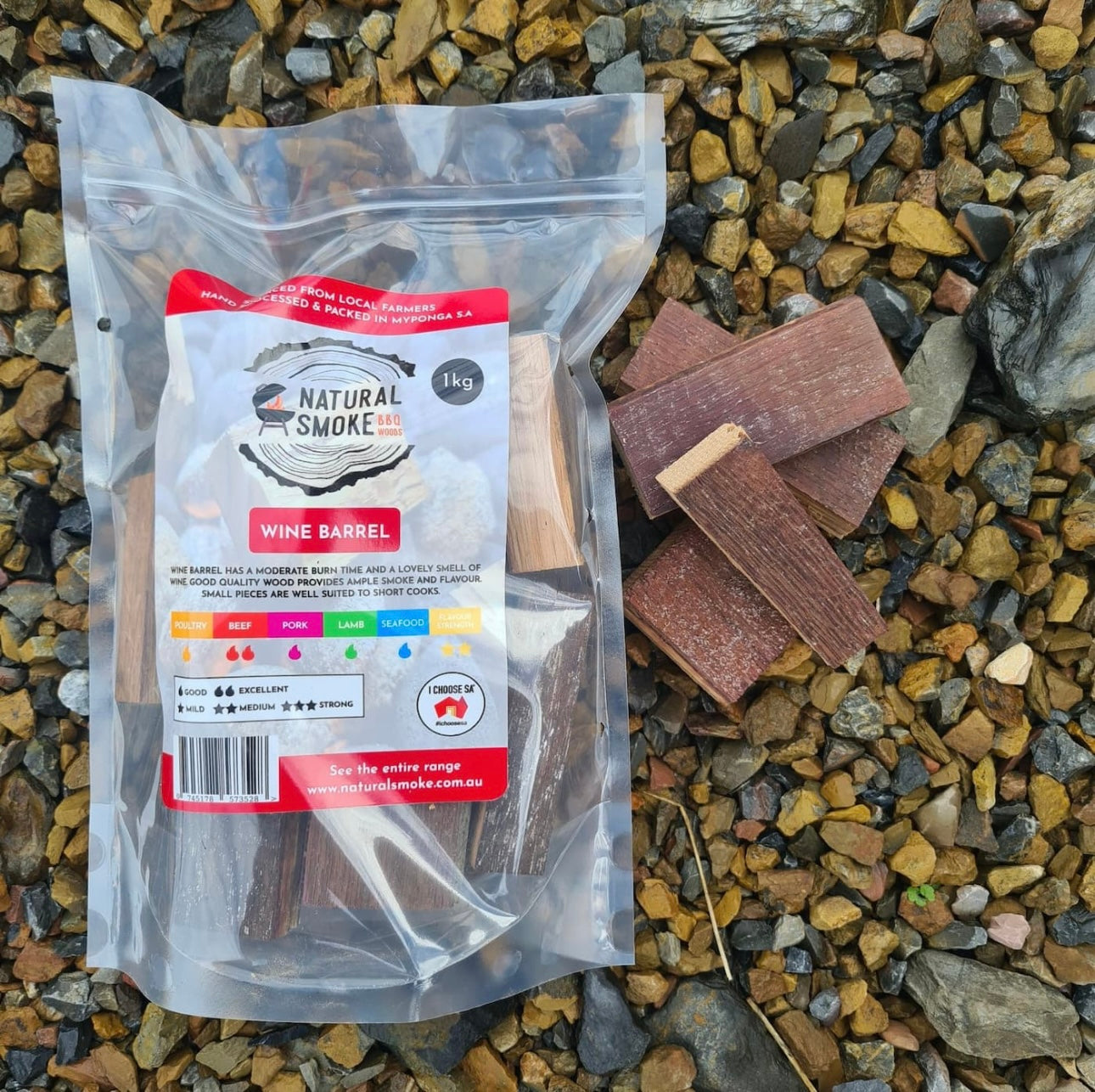 Natural Smoke Whiskey Barrel Chunks 1kg