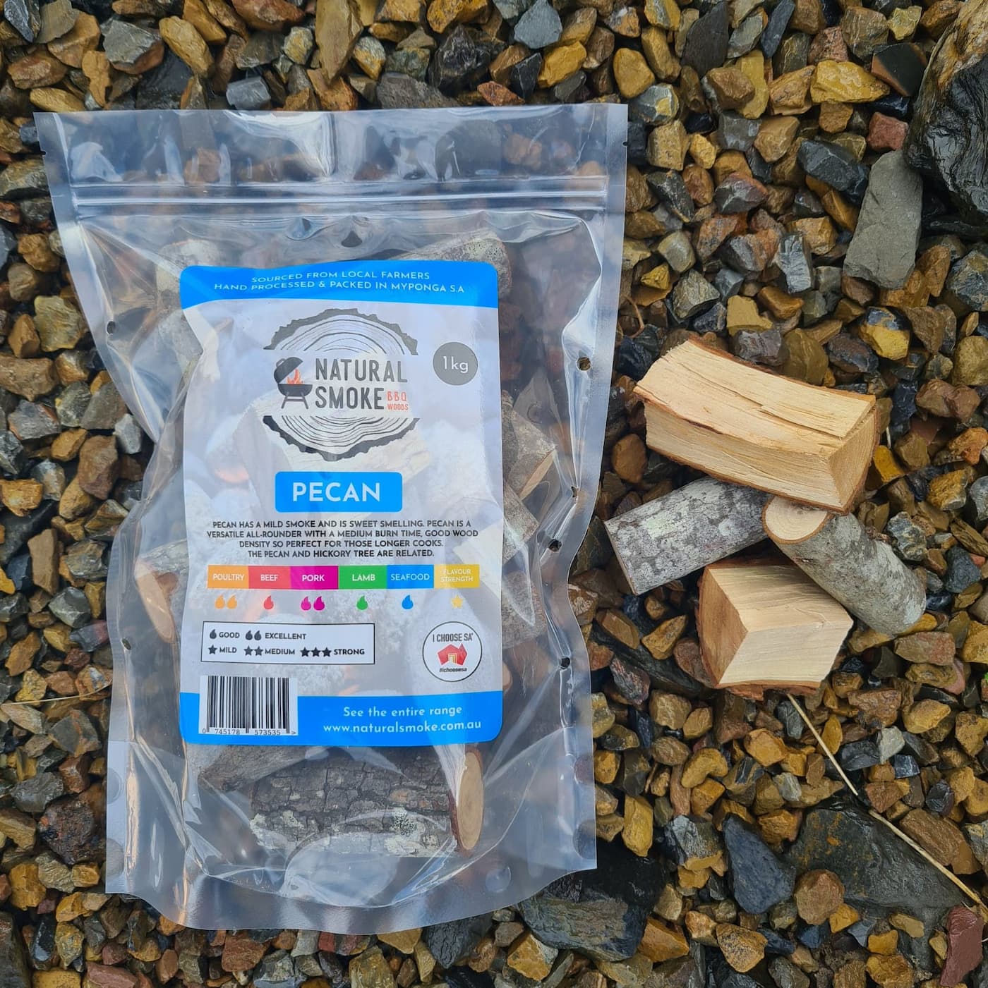 Natura Smoke Pecan Chunks 1kg